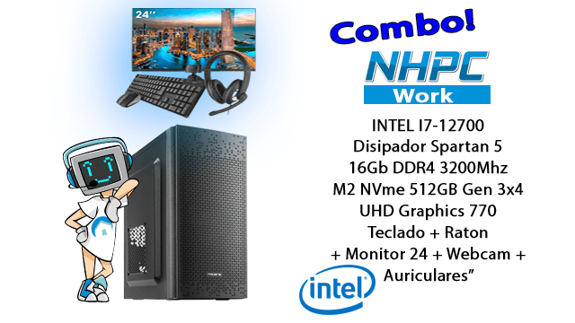 Combo! Pc NHPC Work Gamma Intel Core I7-12700 / 16GB / 512GB